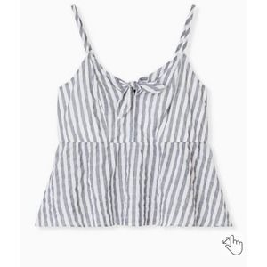 Torrid (2) Peplum Cotton Tie Front Midi Cami